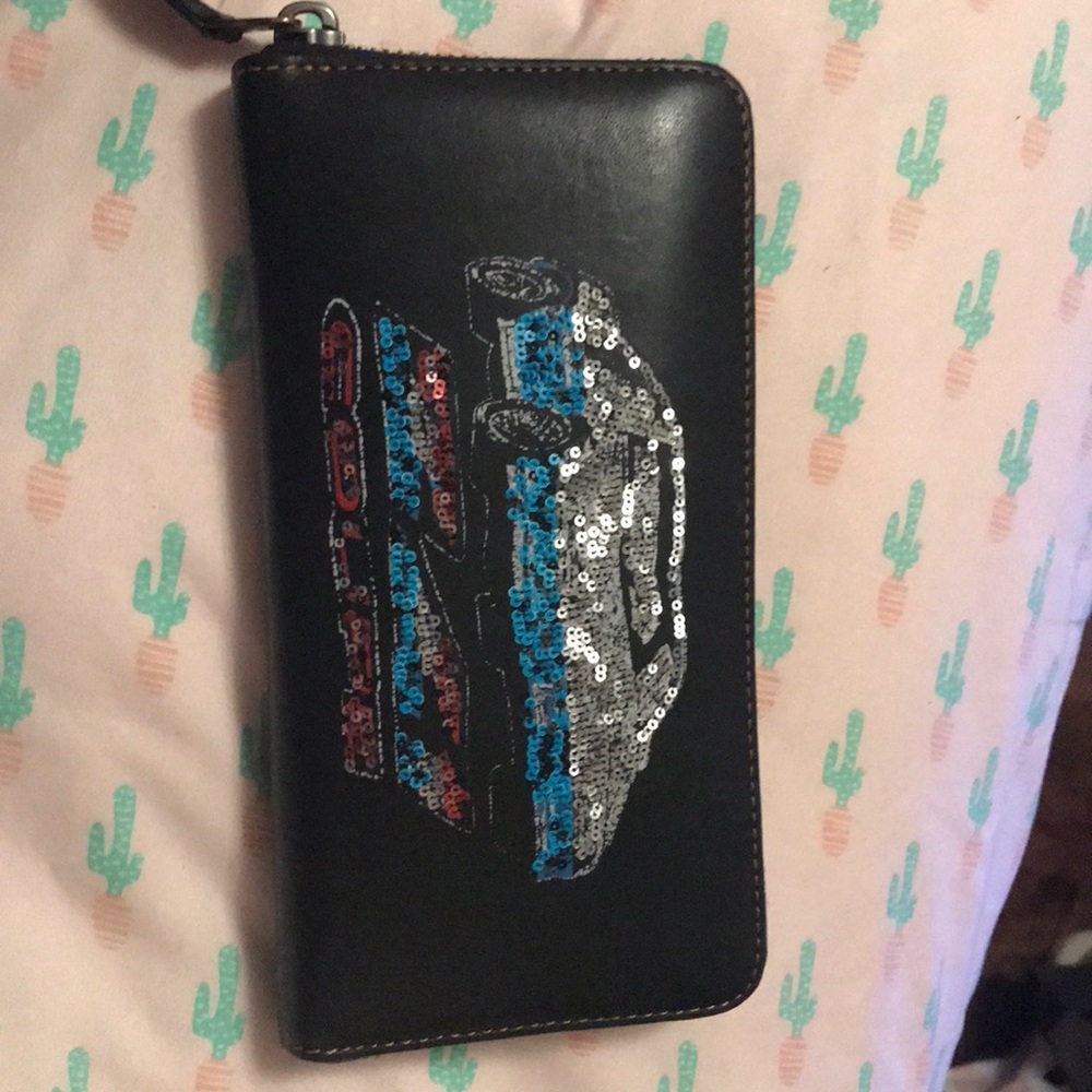 Coach 1941 Car Embellished Sequin Wallet.